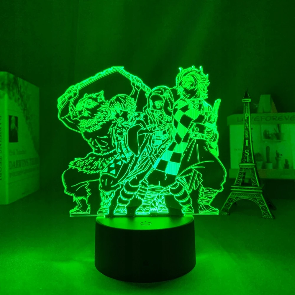 Plexido 3d Led Naktinė Lempa "demon Slayer" su vardu