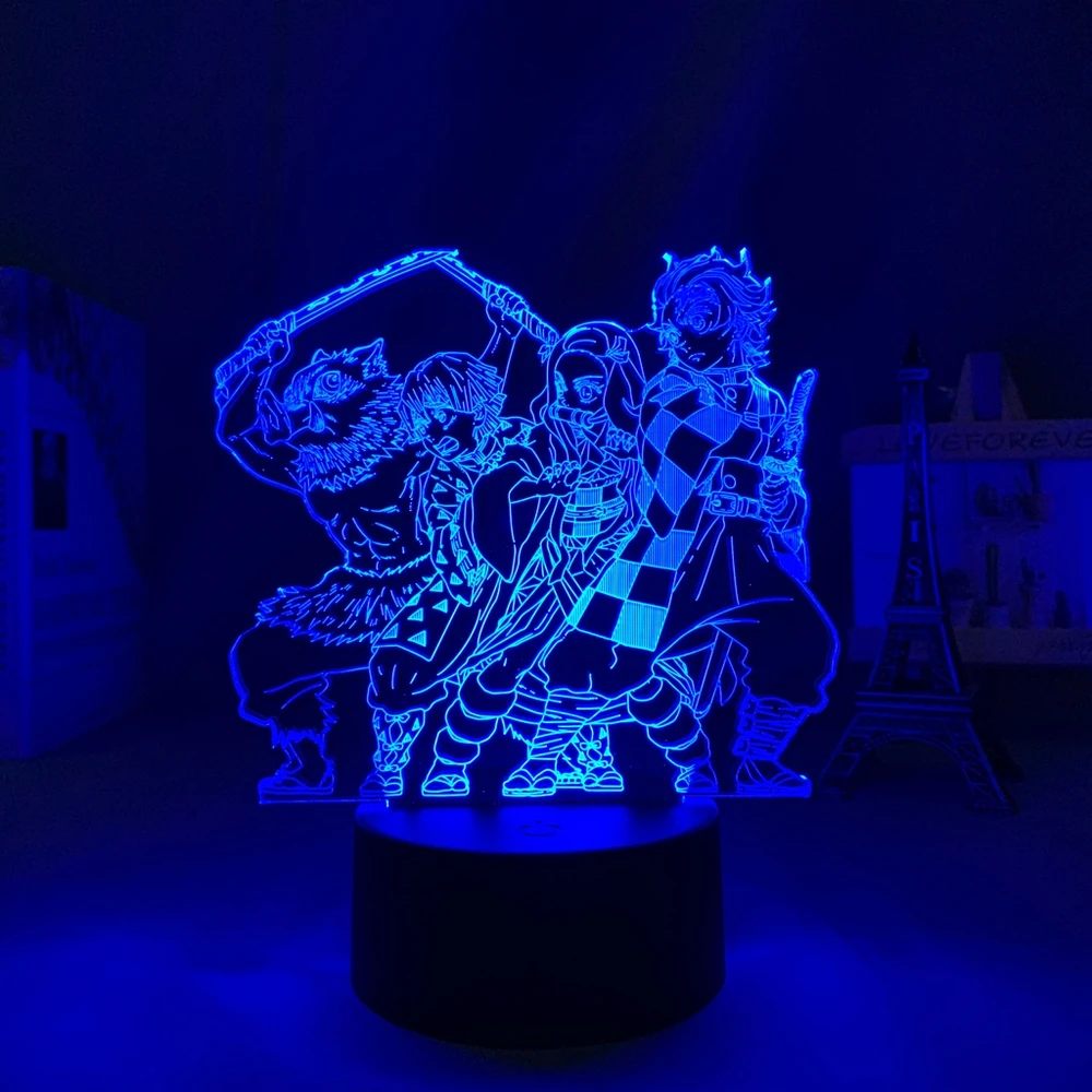 Plexido 3d Led Naktinė Lempa "demon Slayer" su vardu