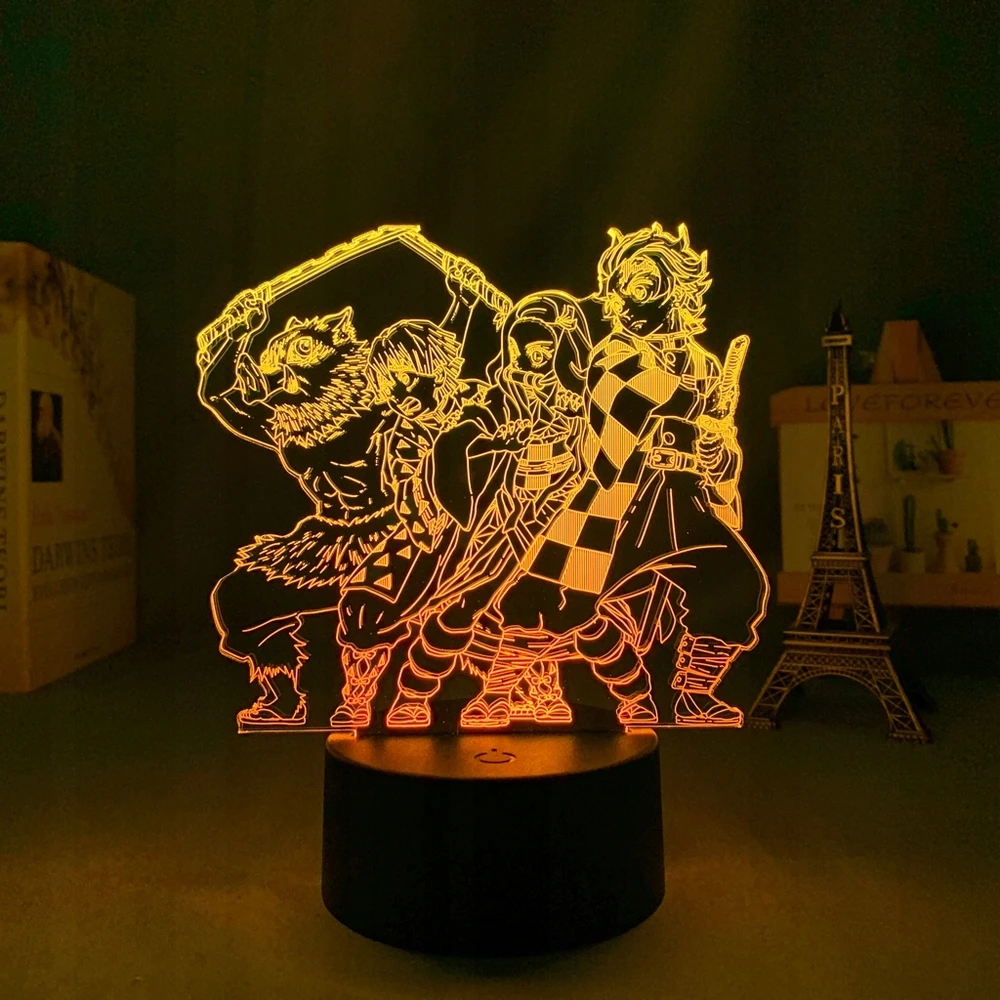 Plexido 3d Led Naktinė Lempa "demon Slayer" su vardu