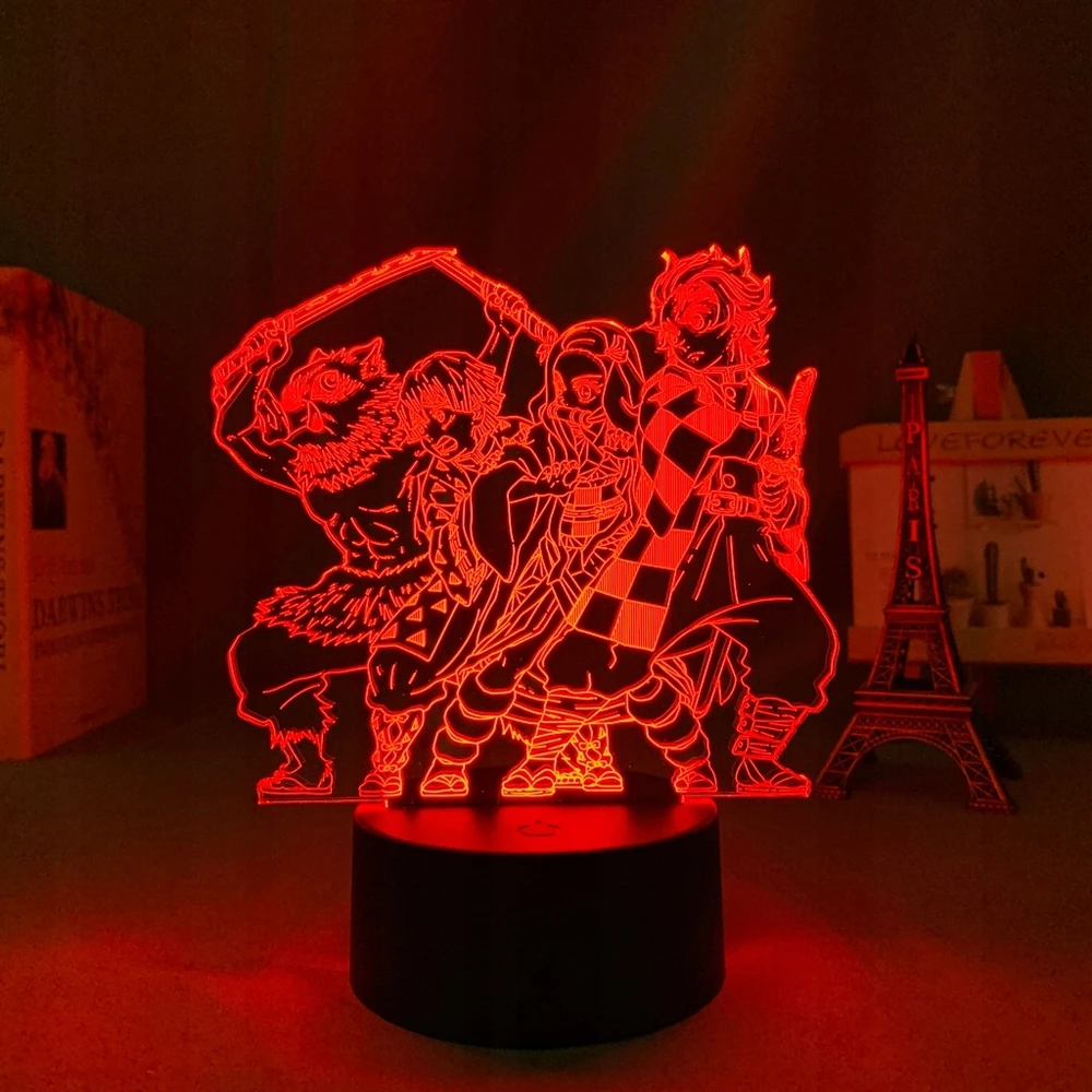 Plexido 3d Led Naktinė Lempa "demon Slayer" su vardu