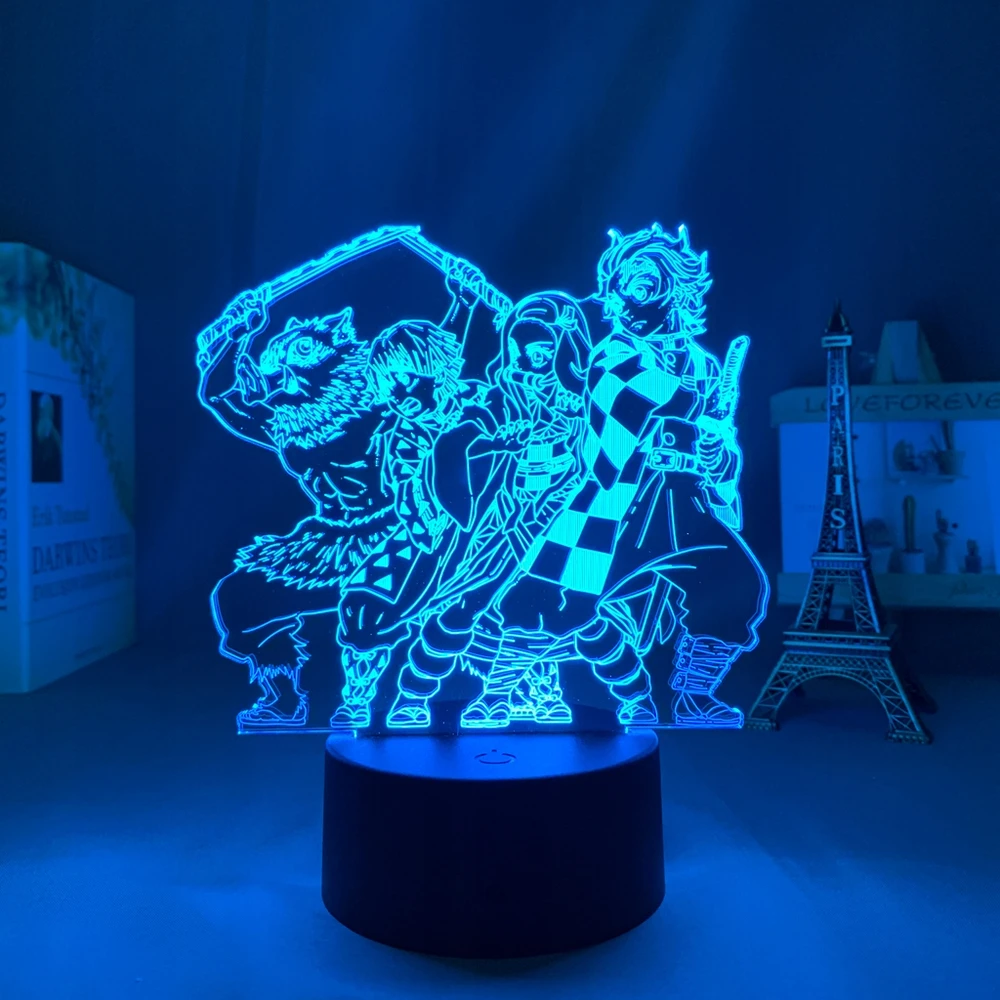 Plexido 3d Led Naktinė Lempa "demon Slayer" su vardu