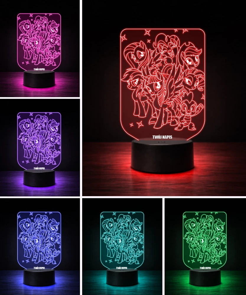 Plexido 3D LED naktinė lempa My Little Pony Gift Name