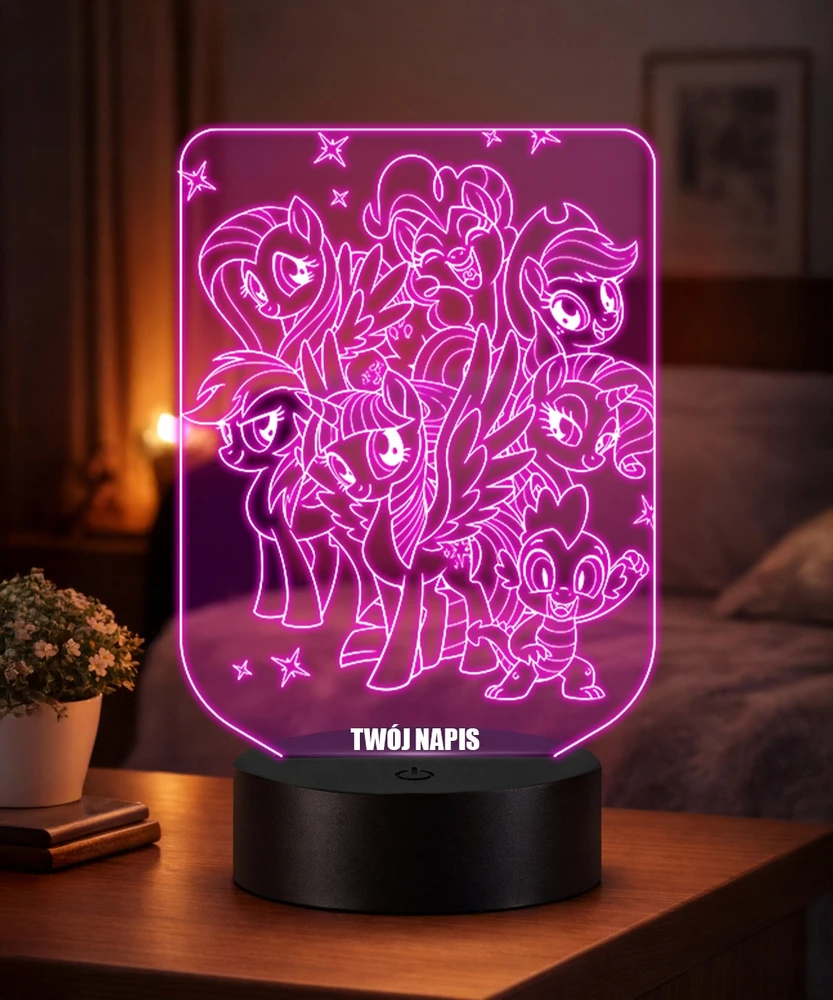 Plexido 3D LED naktinė lempa My Little Pony Gift Name