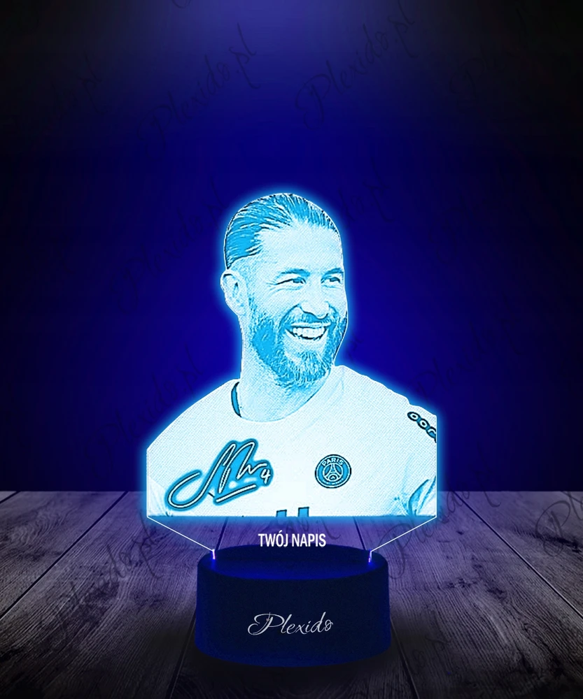 Plexido 3d Led Naktinė Lempa su vardu - Sergio Ramos