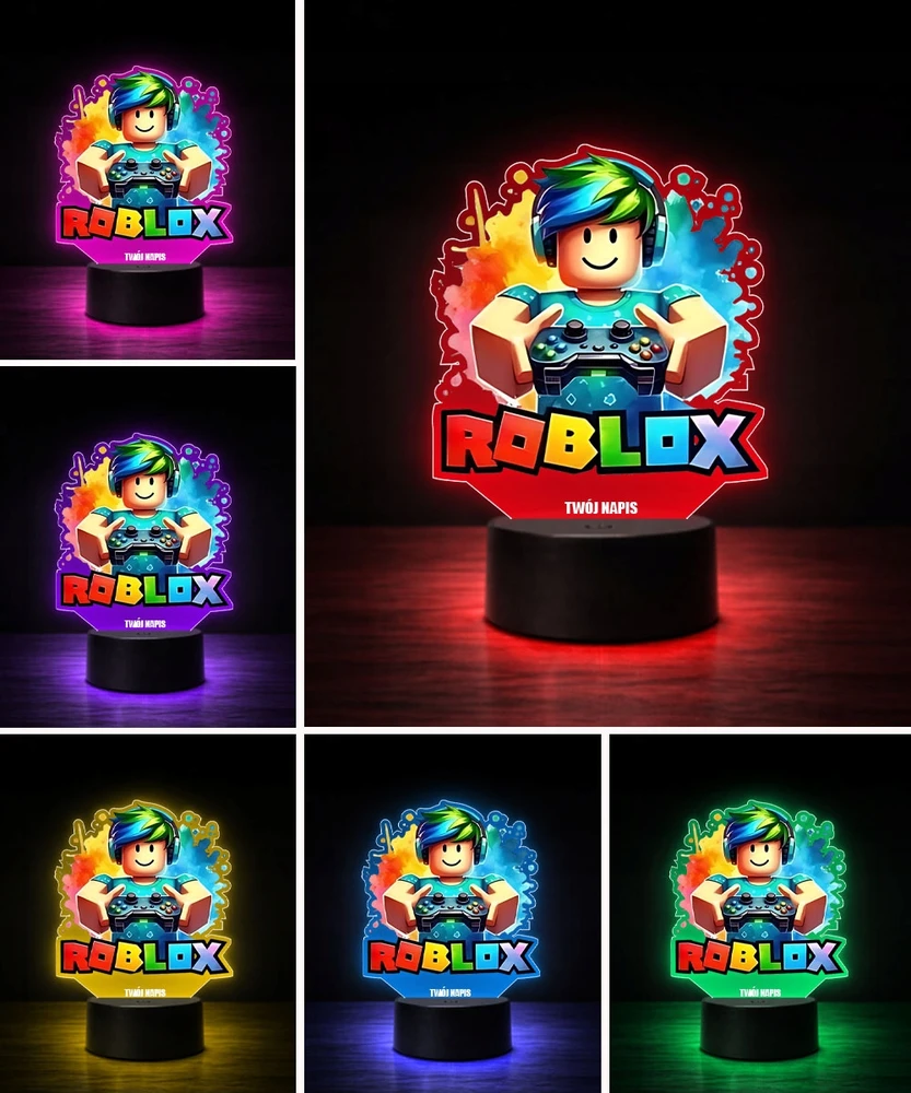Plexido 3D LED naktinis apšvietimas Roblox Dovana vaikams Linksmas žaidimas su jūsų vardu