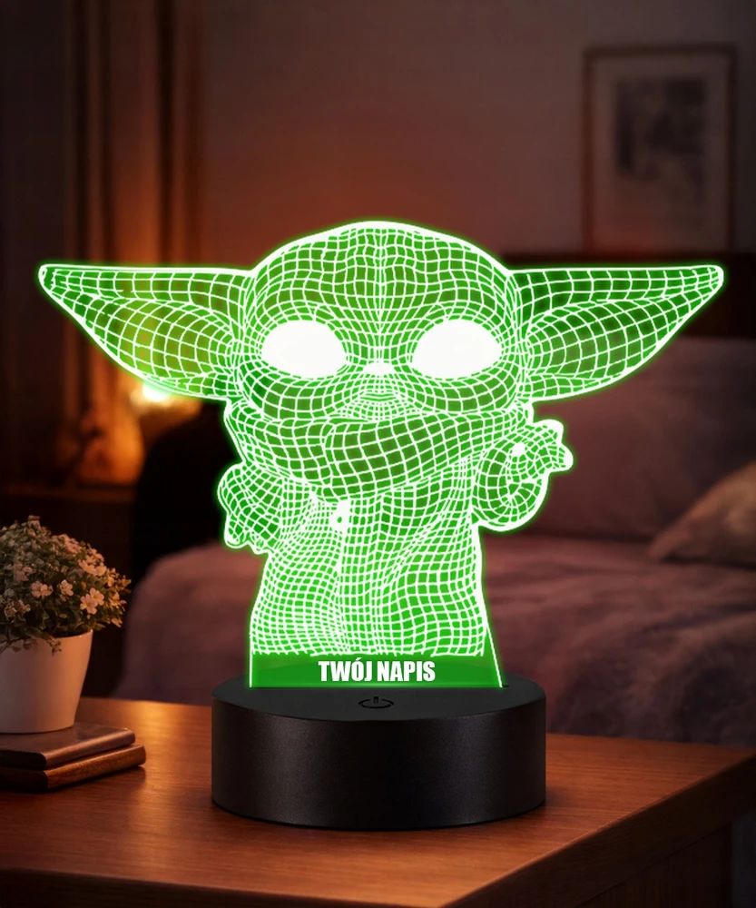 Plexido 3D LED Star Wars Baby Yoda Grogu naktinės lempos dovana