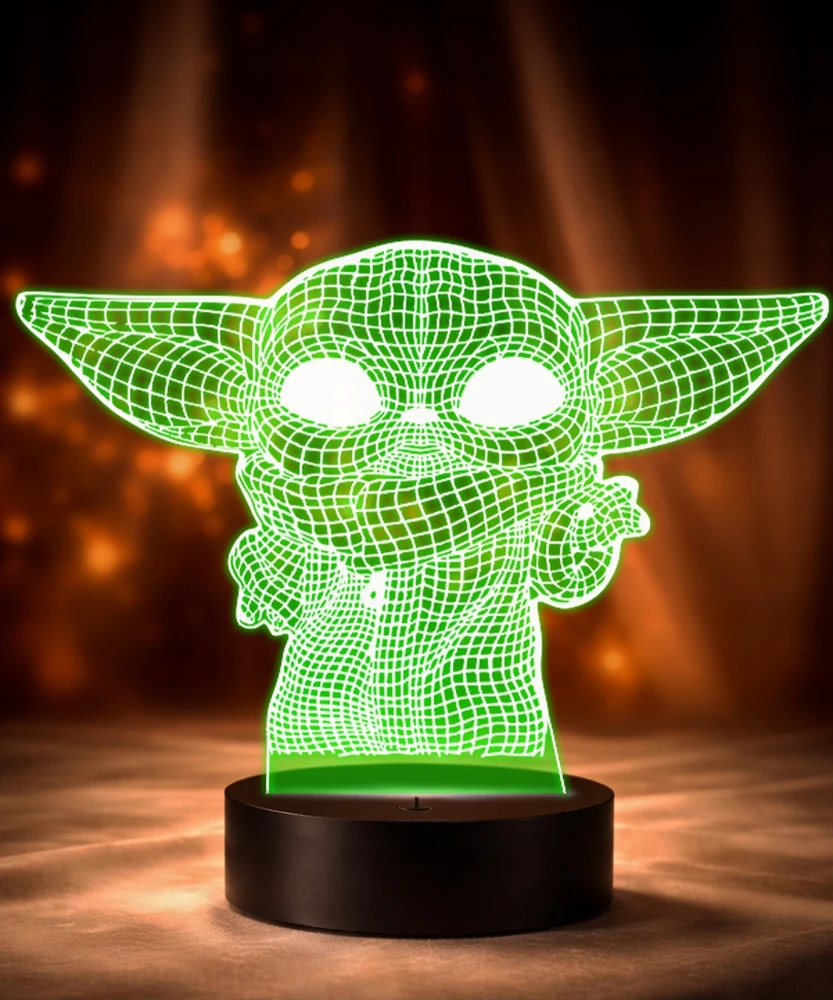 Plexido 3D LED Star Wars Baby Yoda Grogu naktinės lempos dovana
