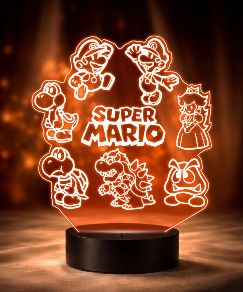 Plexido 3D Super Mario Bros. LED lempa su vardu vaikui kaip dovana