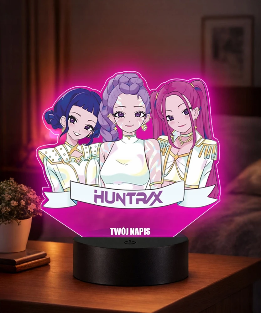 Plexido Huntrix Rumi Mira Zoey 3D LED naktinė lempa mergaitėms, dovana