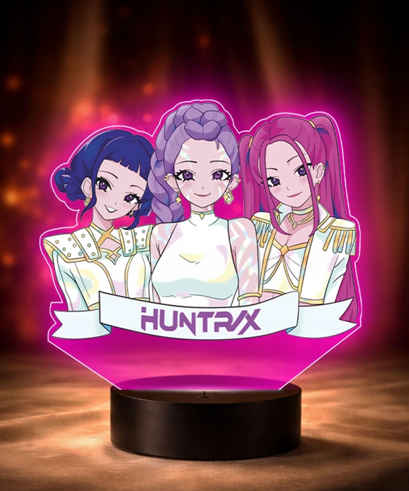 Plexido Huntrix Rumi Mira Zoey 3D LED naktinė lempa mergaitėms, dovana