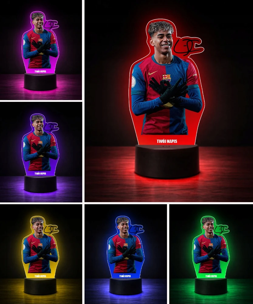 Plexido Lamine Yamal FC Barcelona naktinė lempa UEFA berniukų futbolo gerbėjui