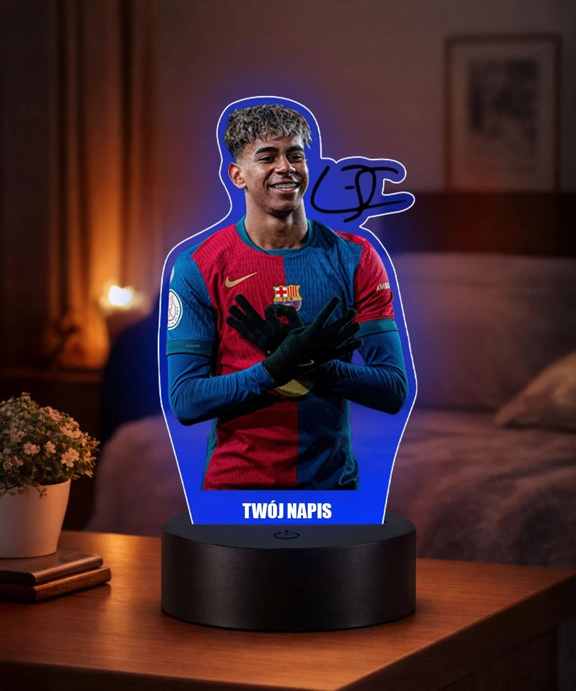 Plexido Lamine Yamal FC Barcelona naktinė lempa UEFA berniukų futbolo gerbėjui
