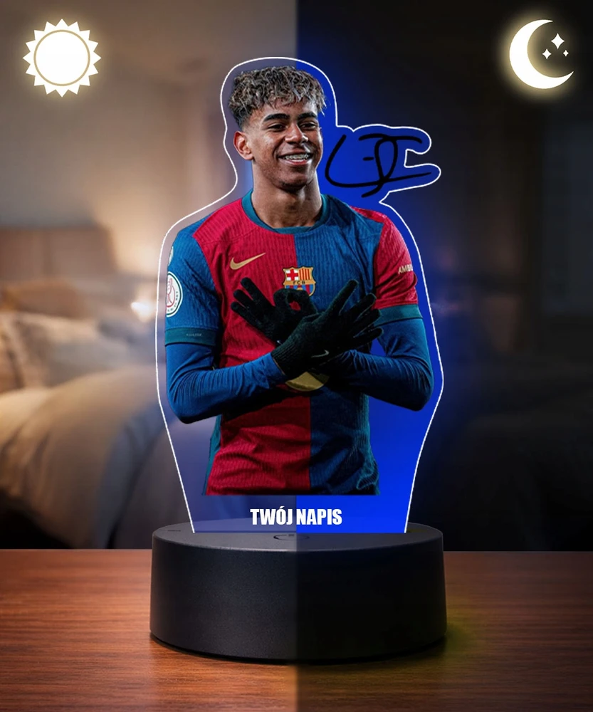 Plexido Lamine Yamal FC Barcelona naktinė lempa UEFA berniukų futbolo gerbėjui