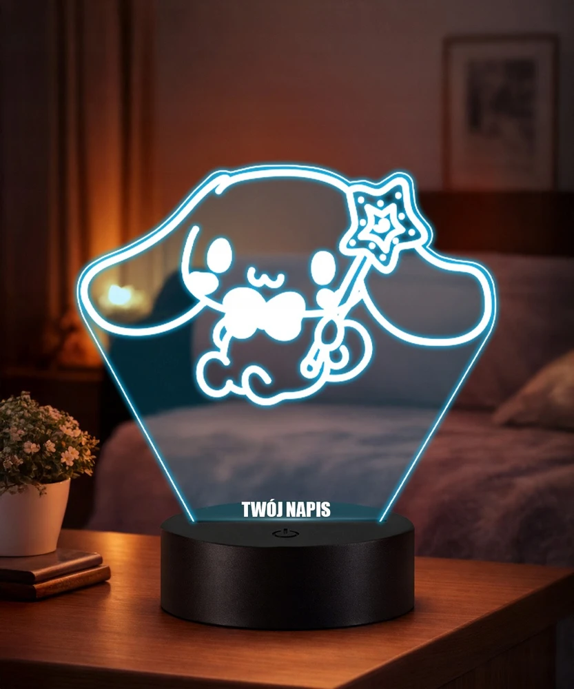 Plexido Lampka LED 3D Hello Kitty Cinnamoroll Sanrio su Imieniem Na Prezent