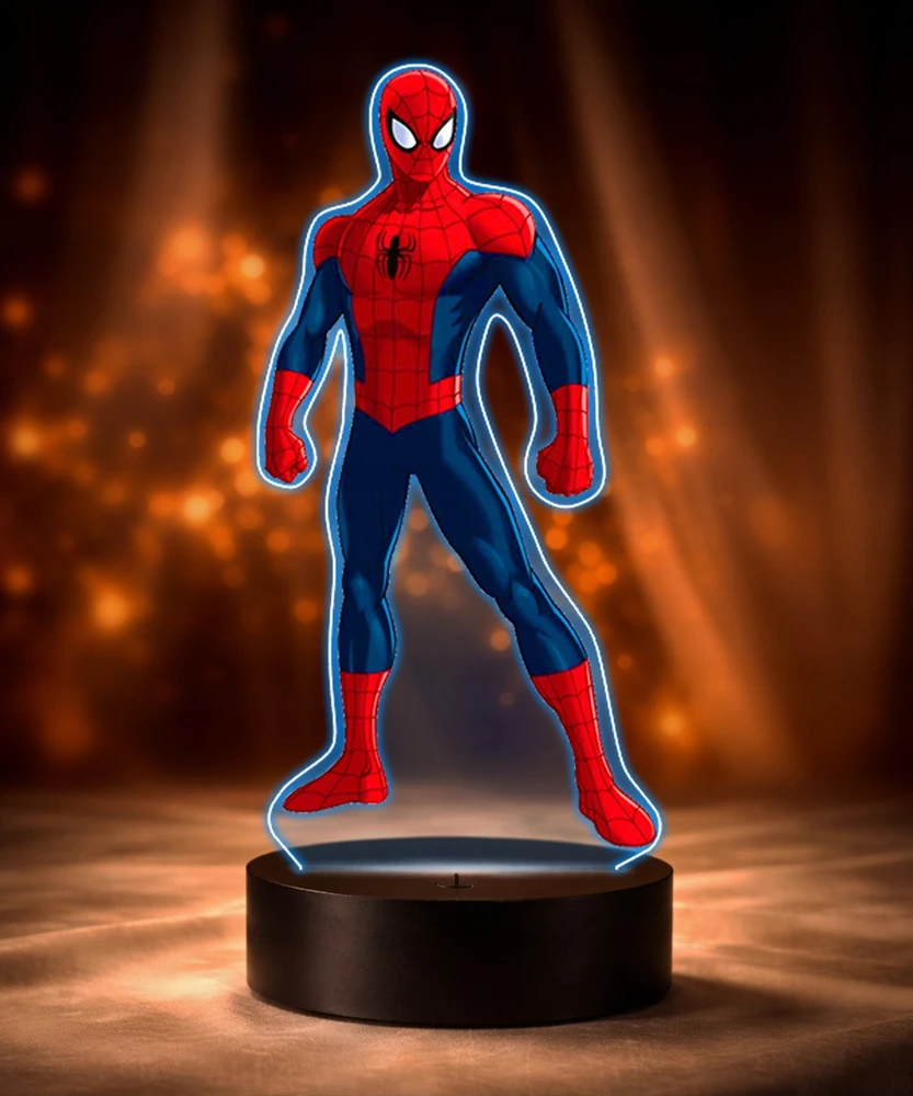 Plexido Lampka LED 3D Spider-Man Marvel su Imieniem Dla Dziecka Prezent