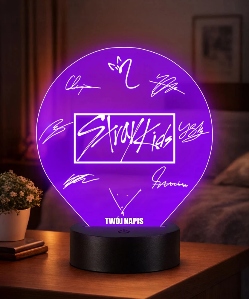 Plexido Lampka LED 3D Stray Kids K-Pop Personalizowana su Imieniem Prezent
