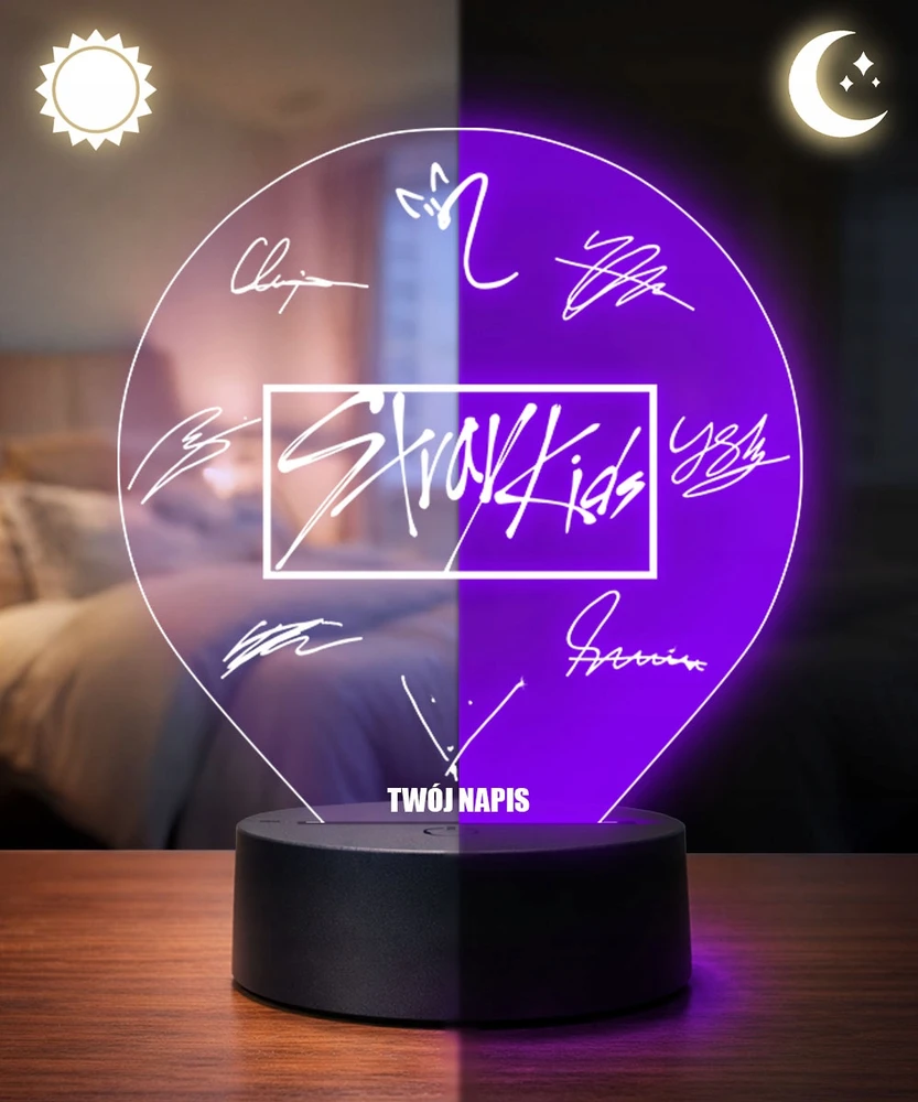 Plexido Lampka LED 3D Stray Kids K-Pop Personalizowana su Imieniem Prezent