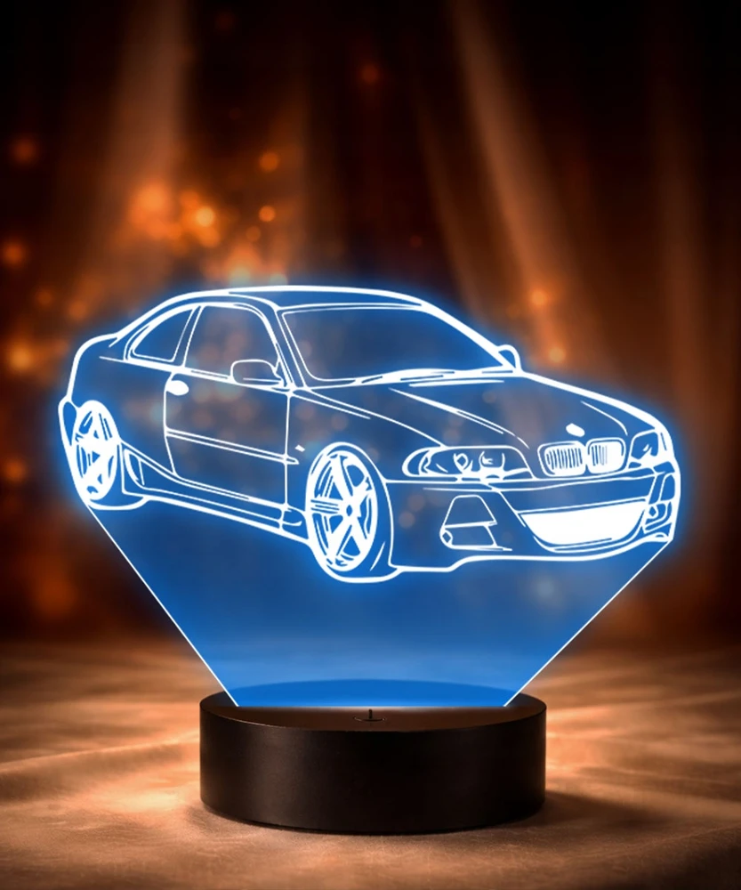 Plexido Lampka Nocna 3D LED BMW E46 Coupe Samochód Prezent