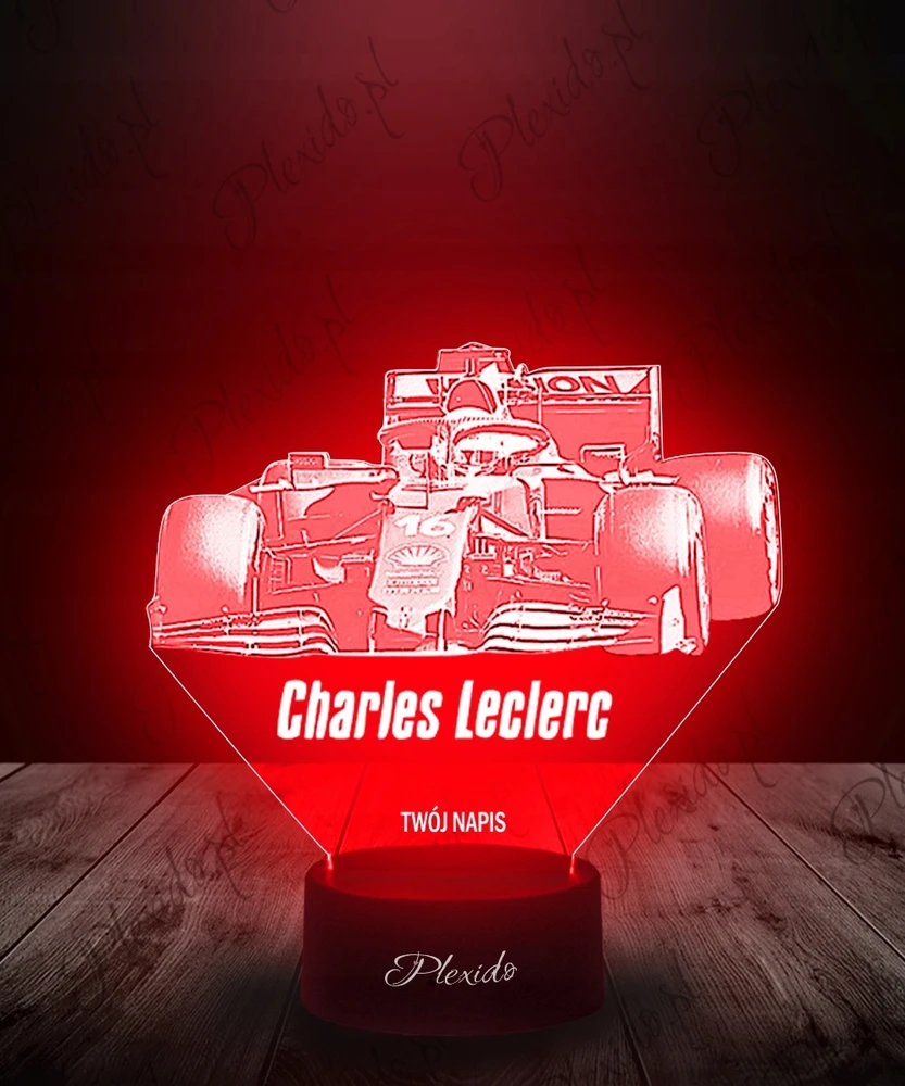 Plexido Lampka Nocna 3D LED Charles Leclerc Formuła 1 Imię