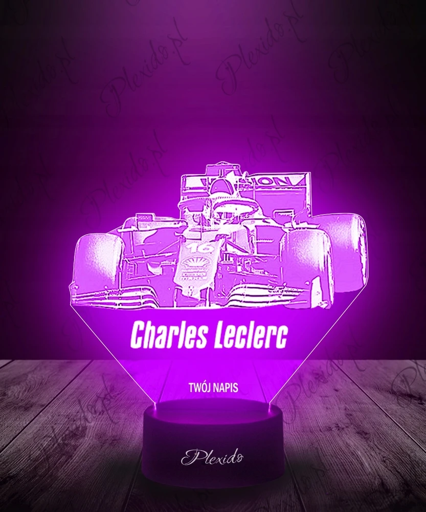 Plexido Lampka Nocna 3D LED Charles Leclerc Formuła 1 Imię