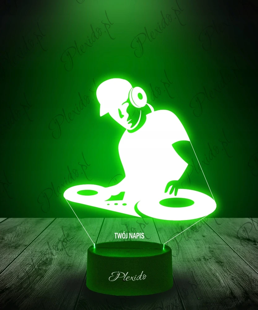 Plexido Lampka Nocna 3D LED Dj Muzyka Imię Prezent