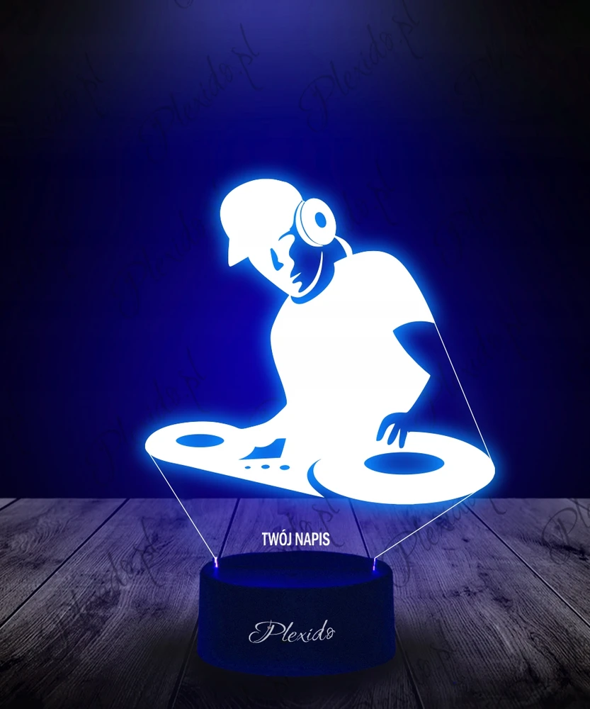Plexido Lampka Nocna 3D LED Dj Muzyka Imię Prezent