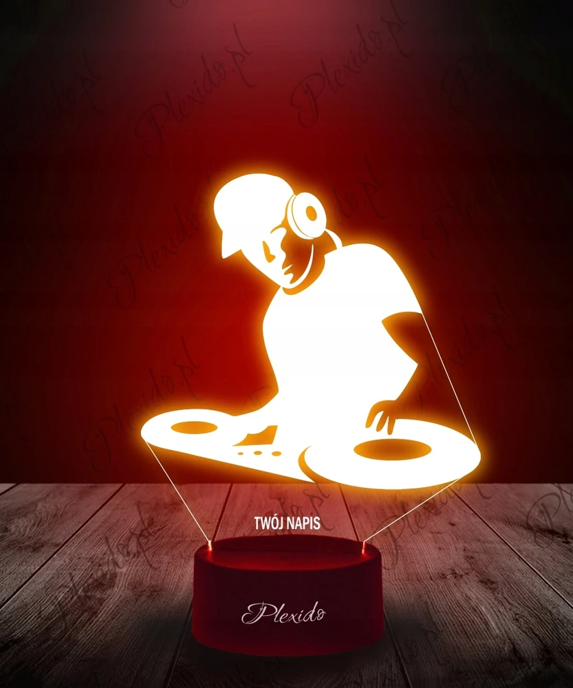 Plexido Lampka Nocna 3D LED Dj Muzyka Imię Prezent