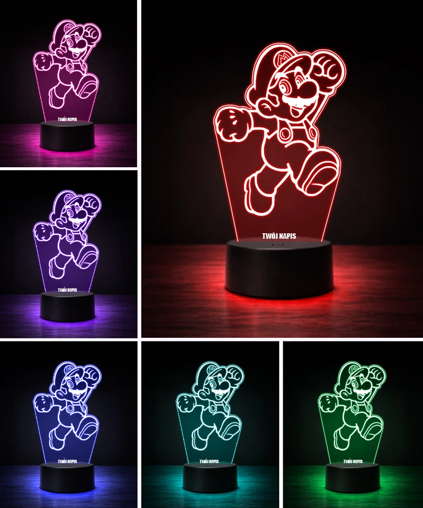Plexido Lampka Nocna 3D LED Super Mario Bros