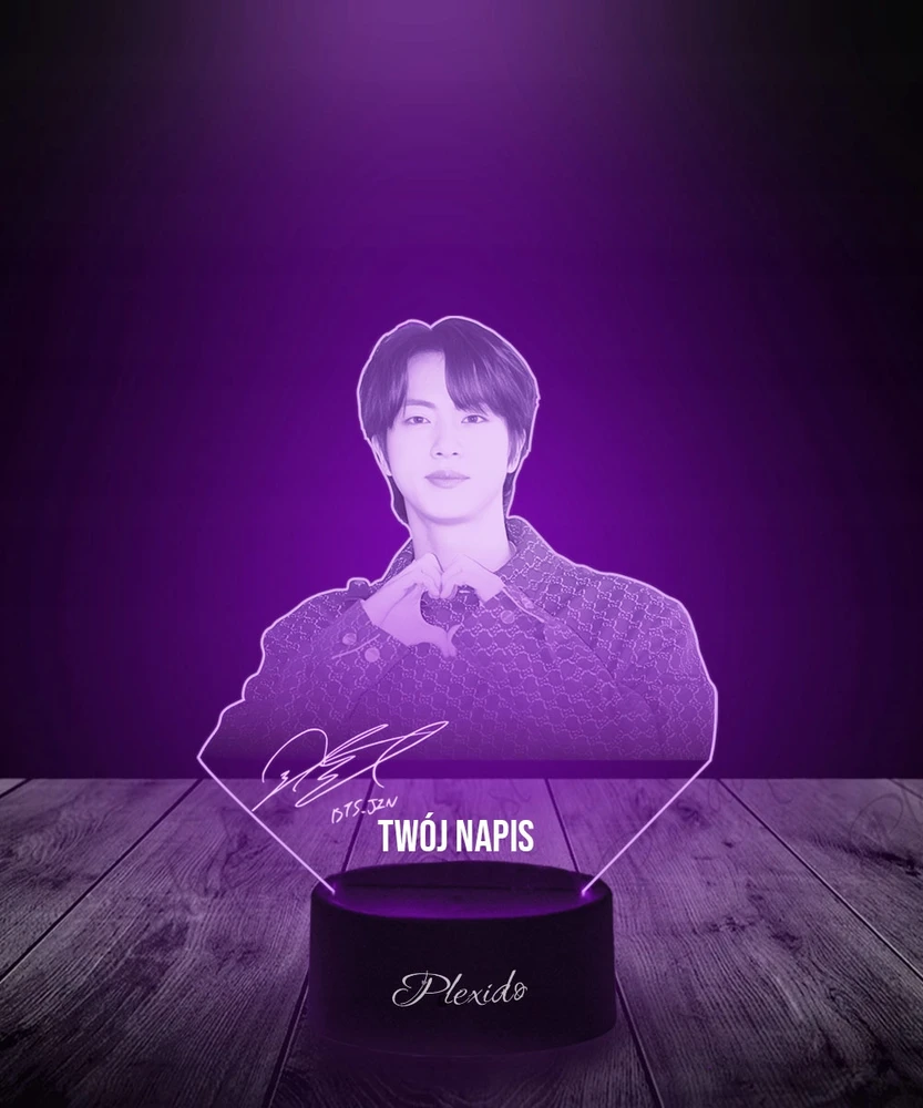 Plexido Lampka Nocna 3D LED Zespół BTS Jin Muzyka K-pop Na Prezent + Pilot
