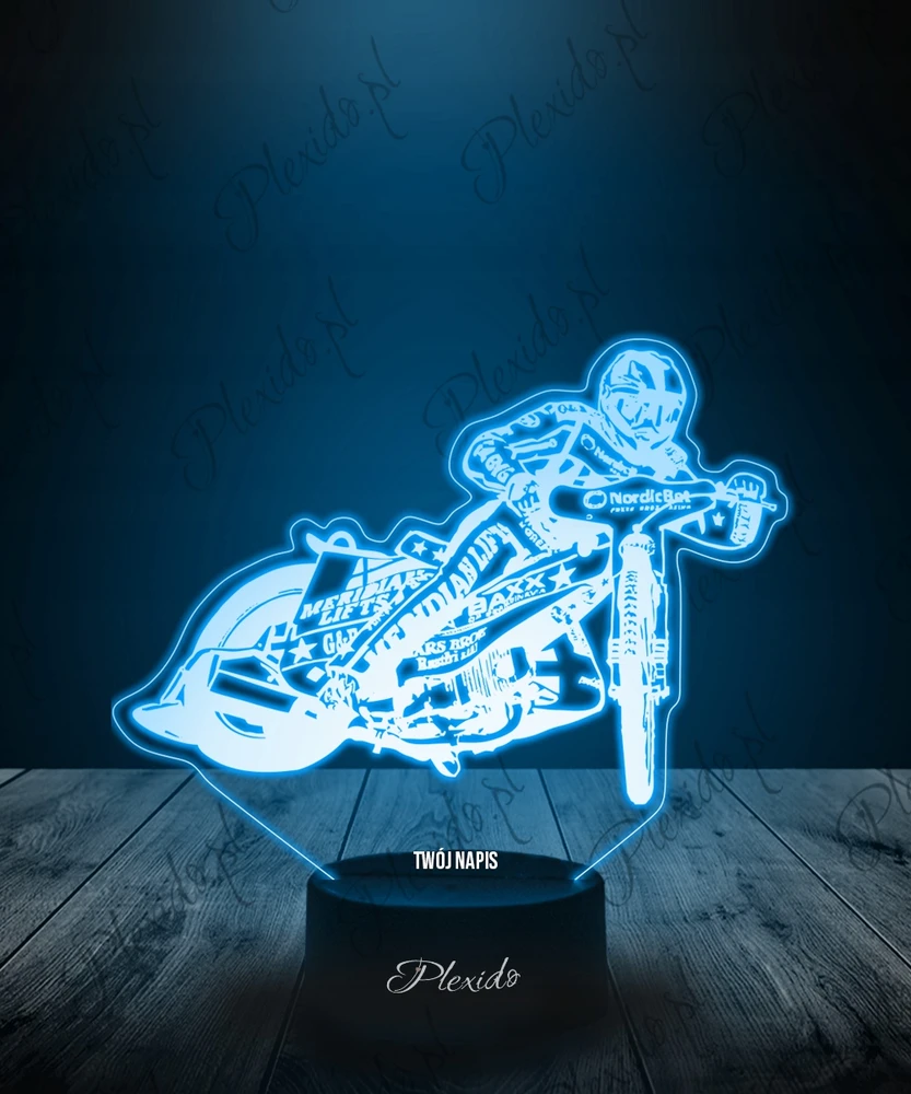 Plexido Lampka Nocna 3D LED Żużel Motor Prezent Grawer
