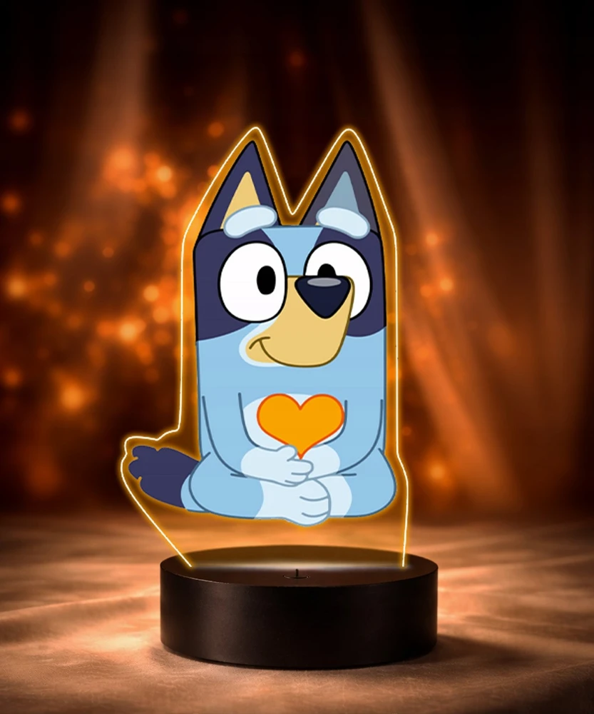 Plexido Lampka Nocna LED 3D Bluey Bajka Dla Dziecka Personalizowana