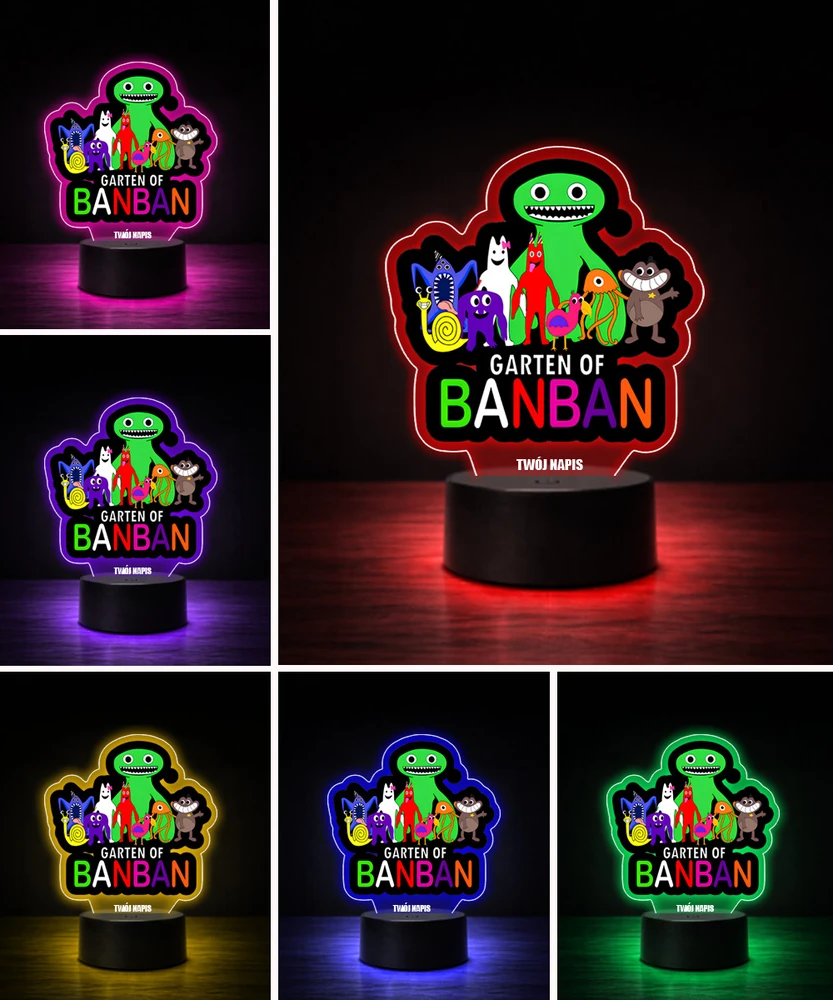 Plexido Lampka Nocna LED 3D Garten of Banban Postacie Imieniem Prezent dla Dziecka