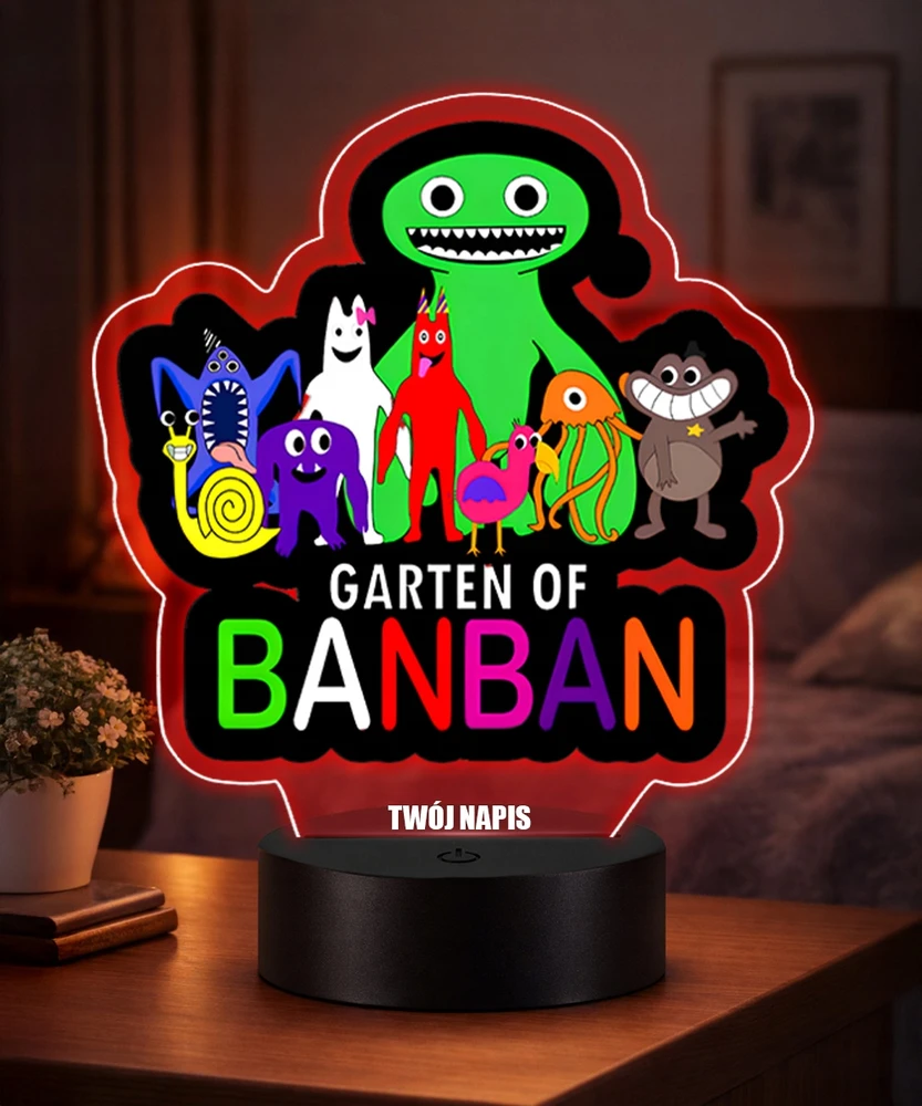 Plexido Lampka Nocna LED 3D Garten of Banban Postacie Imieniem Prezent dla Dziecka