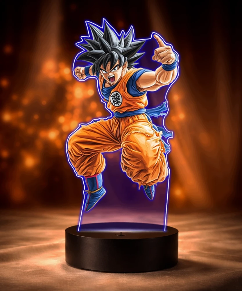 Plexido Lampka Nocna LED 3D Goku Dragon Ball Anime Personalizowany Prezent dla Fana