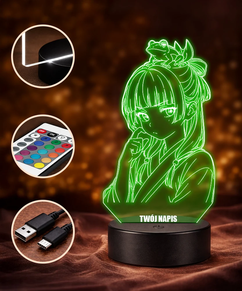 Plexido Lampka Nocna LED 3D Maomao Żaba The Apothecary Diaries Personalizowana Anim