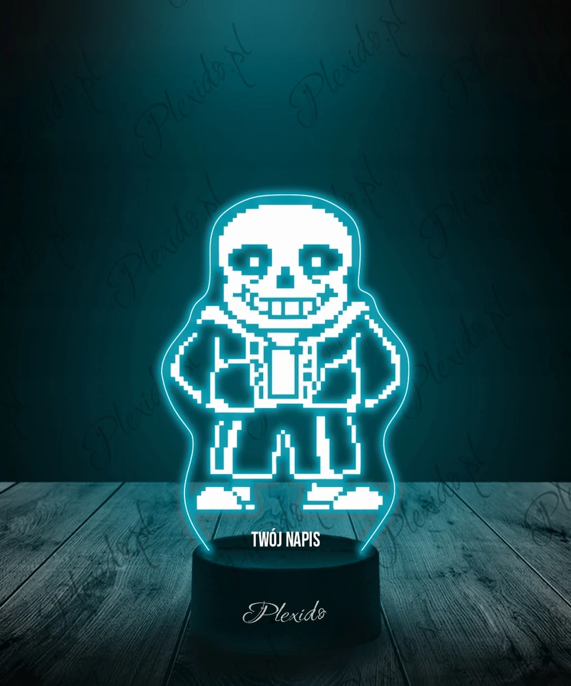Plexido Lampka Nocna LED 3D Undertale W.D Gaster Sans Prezent Twój Napis Grawer