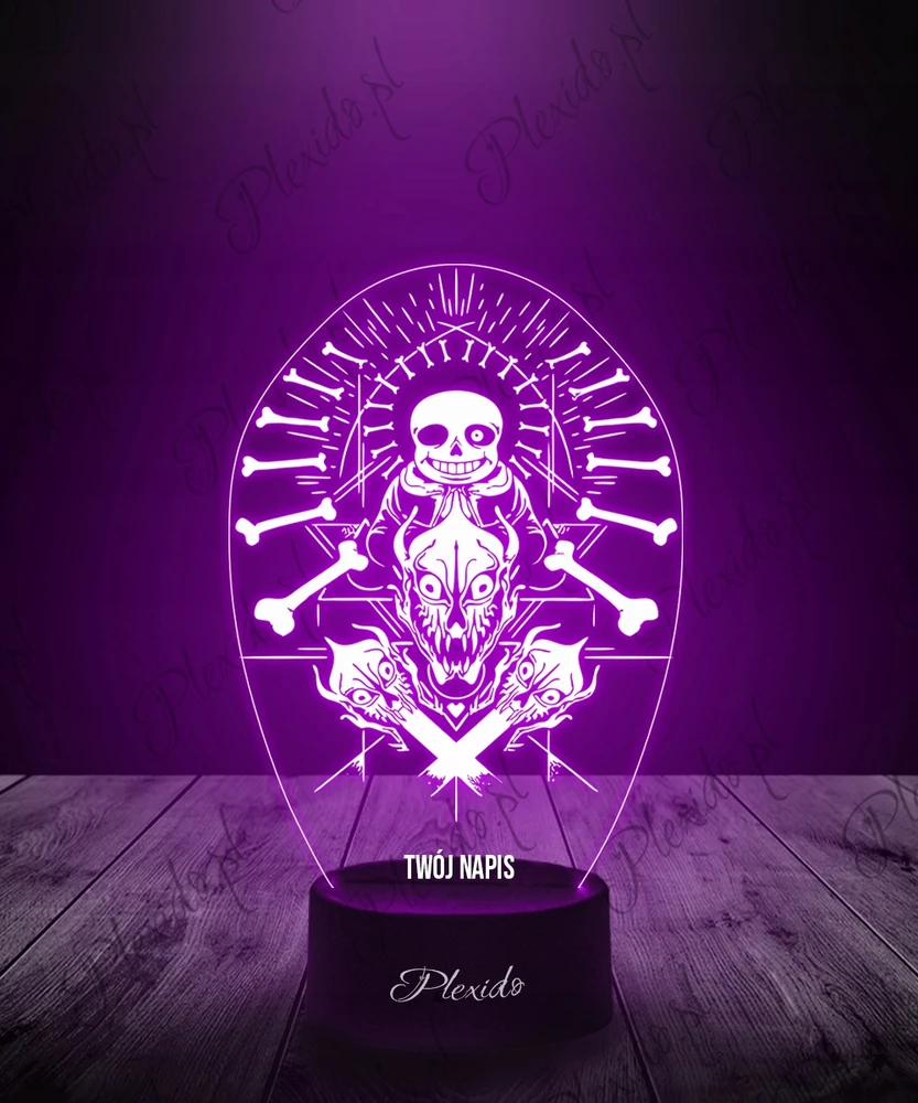 Plexido Lampka Nocna LED 3D Undertale W.D Gaster Sans Prezent Twój Napis Grawer