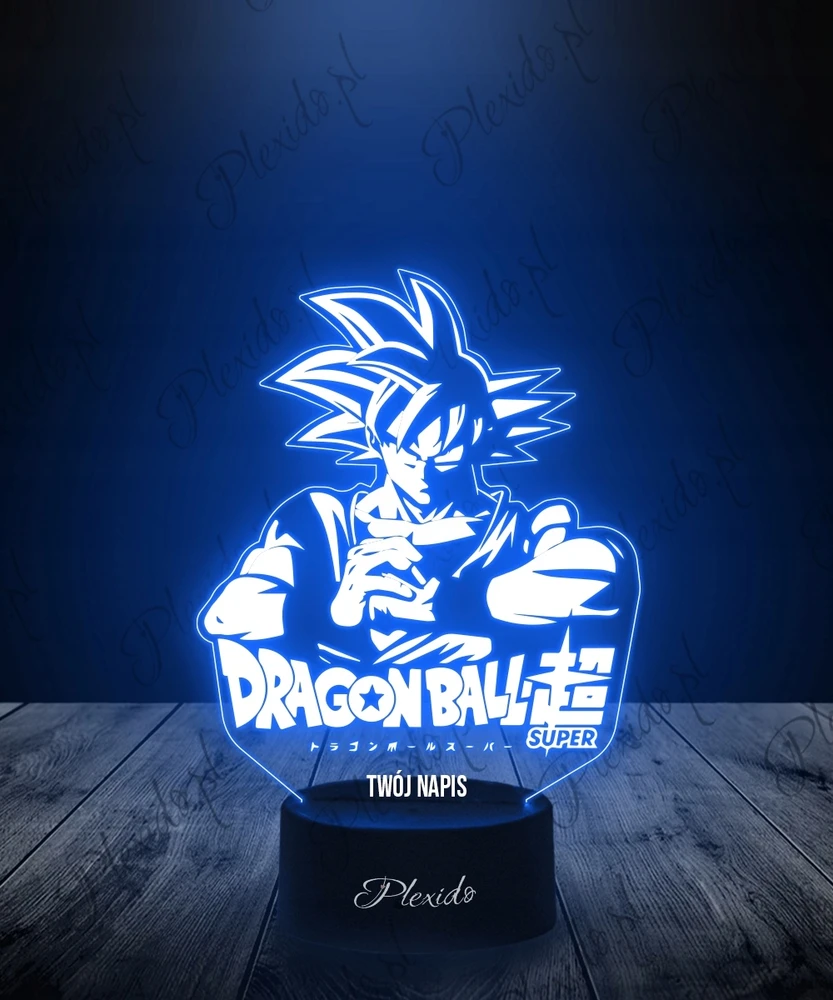 Plexido Lampka Nocna Serial Dragon Ball Super Goku Twój Napis Prezent Imię 3D LED