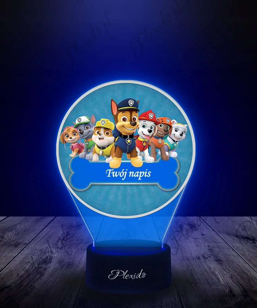 Plexido Lampka Nocna su Nadrukiem 3D LED Psi Patrol Prezent