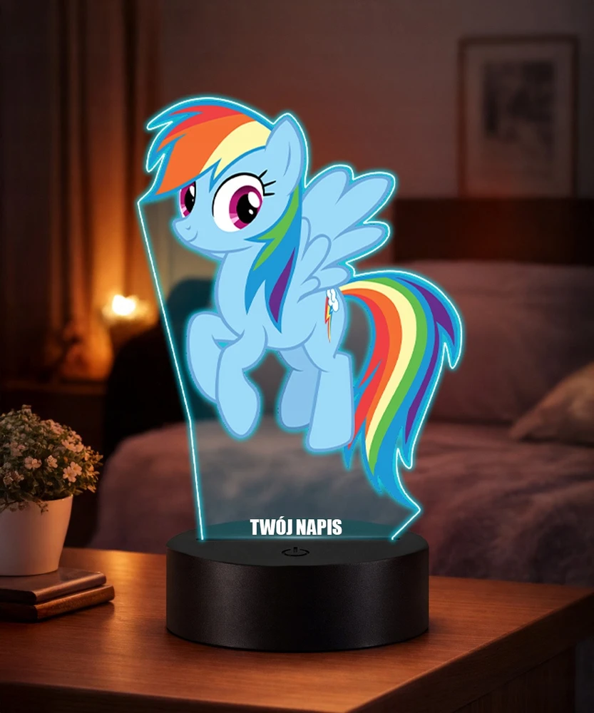 Plexido Lampka Nocna su Nadrukiem LED Dla Dzieci My Little Pony Kucyk Rainbow Dash