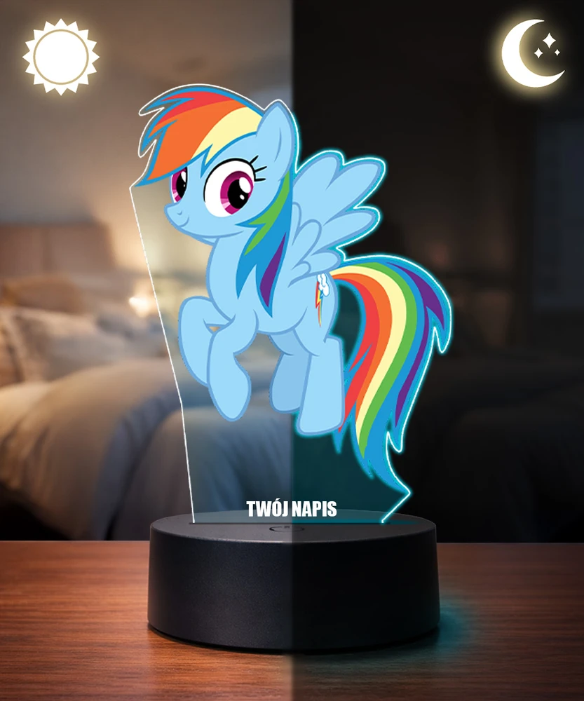Plexido Lampka Nocna su Nadrukiem LED Dla Dzieci My Little Pony Kucyk Rainbow Dash