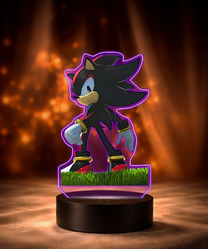 Plexido Lampka Nocna Z Nadrukiem Dla Dzieci Sonic Bajka Na Prezent Imię 3D LED
