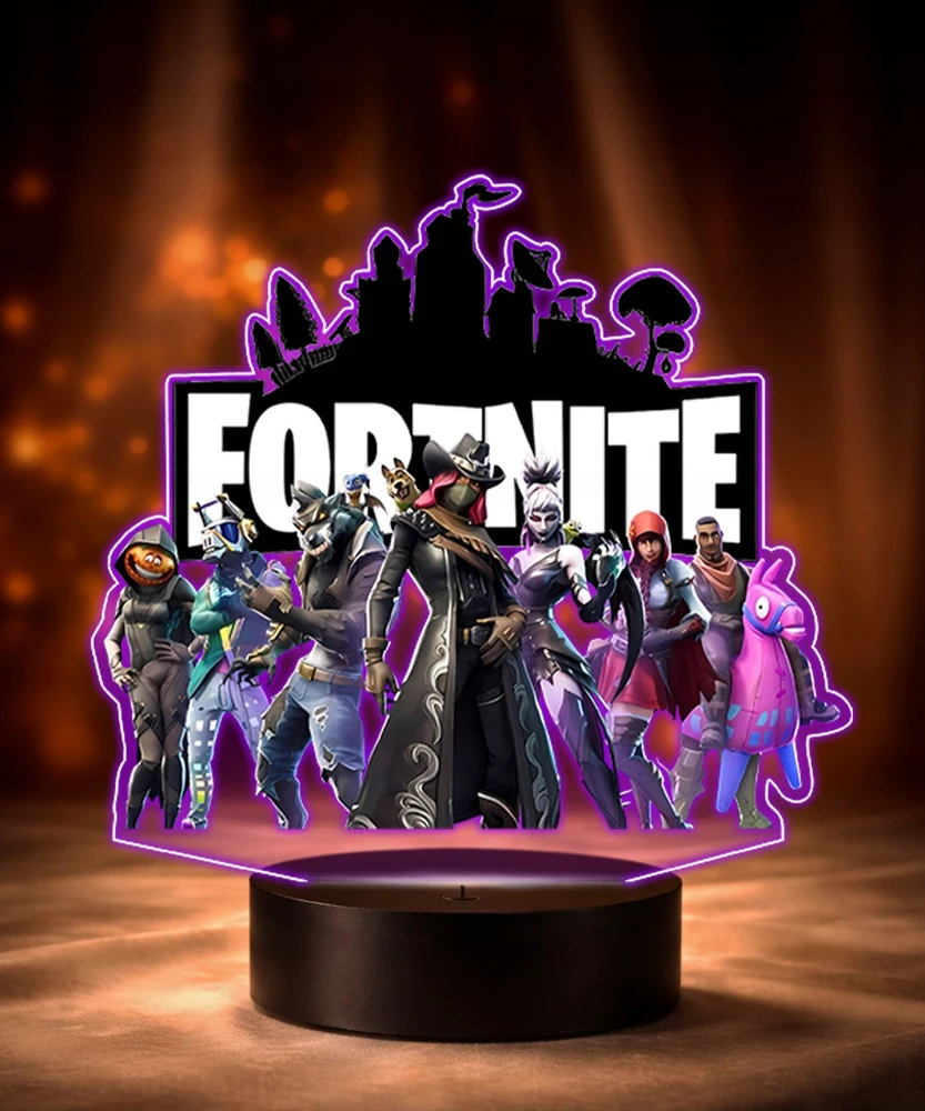 Plexido Lampka Nocna Z Nadrukiem Dla Dziecka Gra Komputerowa Fortnite Postaci LED