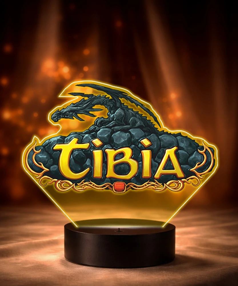 Plexido Lampka Nocna Z Nadrukiem Dla Gracza Tibia Gra Prezent Twój Grawer Imię LED