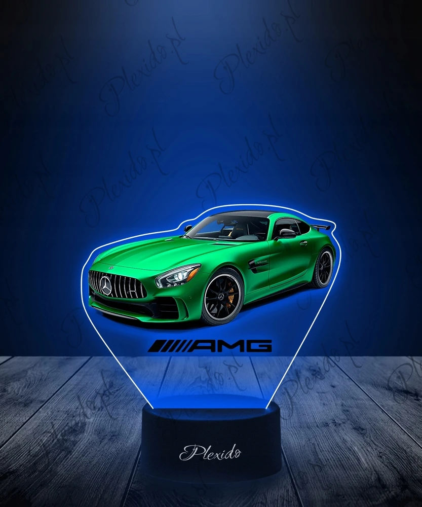 Plexido Lampka Nocna Z Nadrukiem Mercedes GTR AMG 2018 Twój Grawer Imię 3D LED