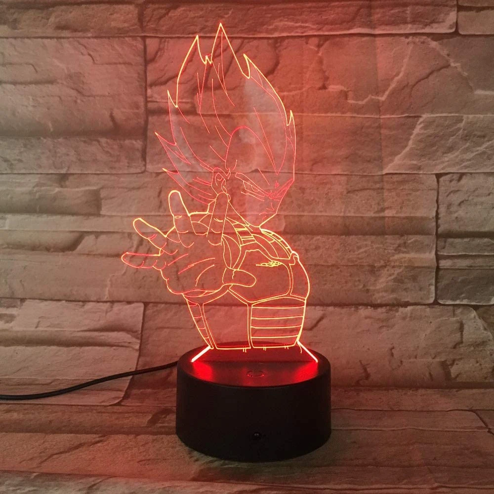 Plexido Led 3d Naktinė Lempa "dragon Ball Vegeta" su vardu