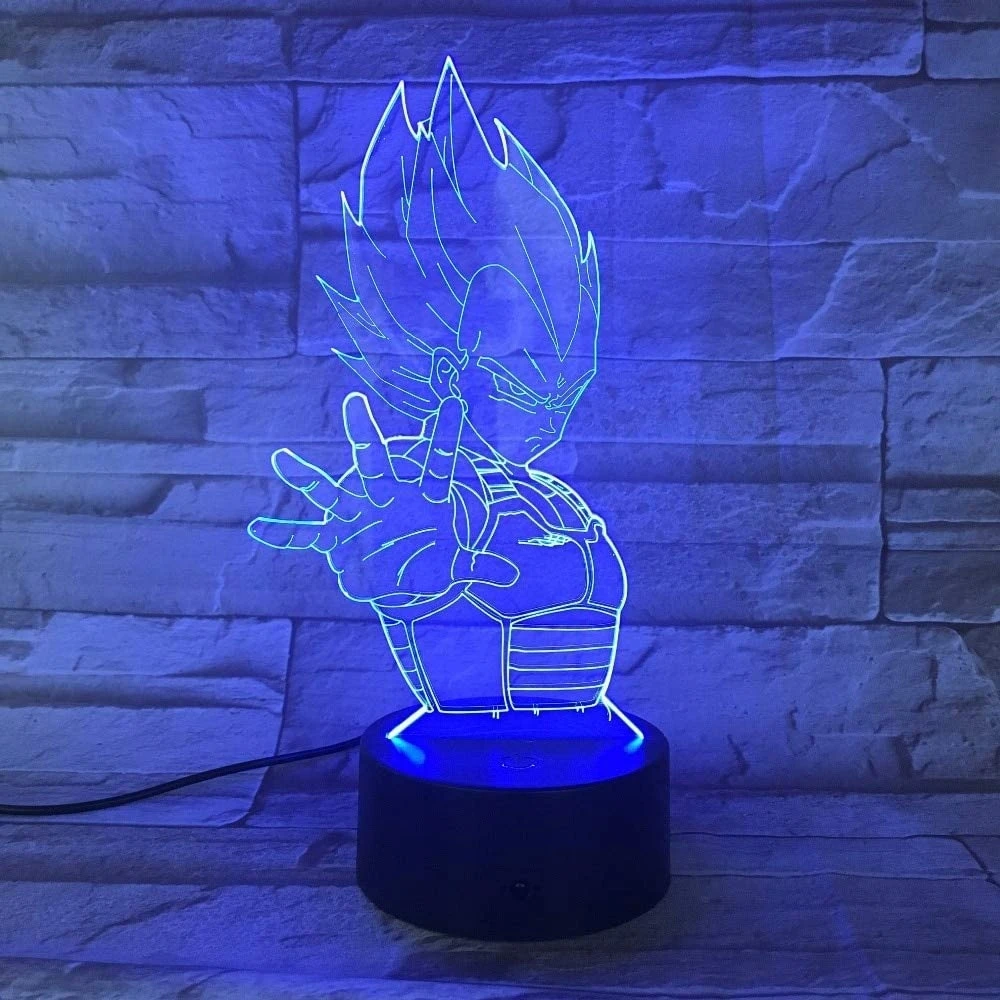 Plexido Led 3d Naktinė Lempa "dragon Ball Vegeta" su vardu