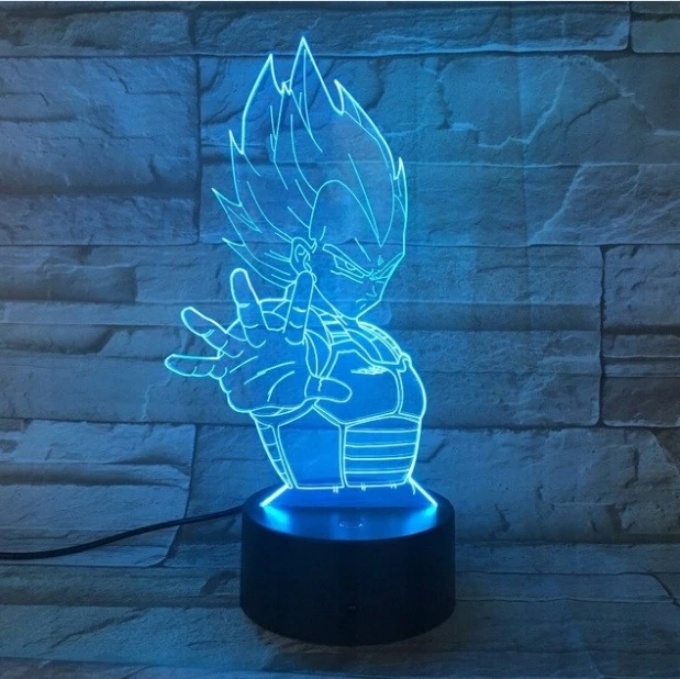 Plexido Led 3d Naktinė Lempa "dragon Ball Vegeta" su vardu