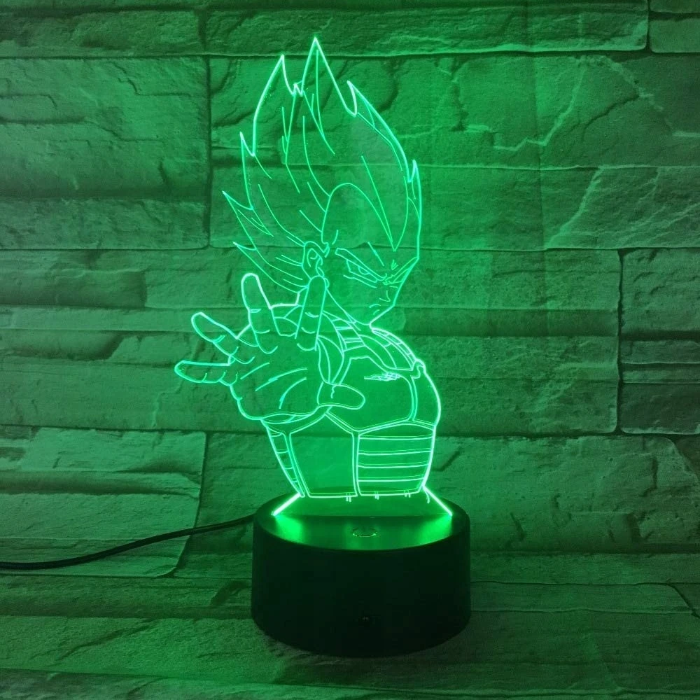 Plexido Led 3d Naktinė Lempa "dragon Ball Vegeta" su vardu