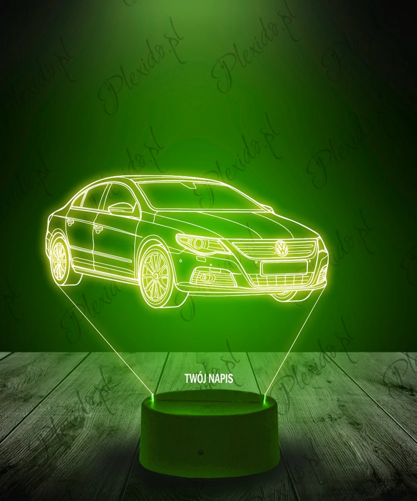 Plexido Led 3d naktinė lemputė "volkswagen Passat" su vardu